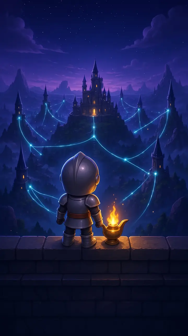 Seven dark beacons on the horizon.